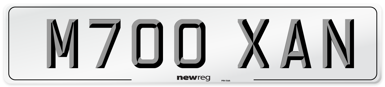 M700 XAN Number Plate from New Reg